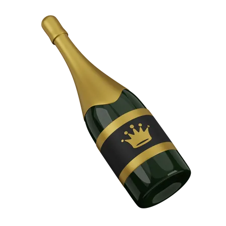 A Bottle Of Champagne 3D Icon