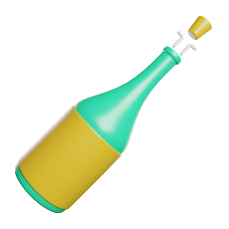 Champagne Bottle  3D Icon