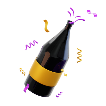 Champagne Bottle  3D Icon