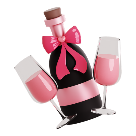 Champagne Bottle  3D Icon