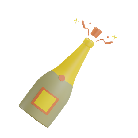 Champagne Bottle  3D Icon