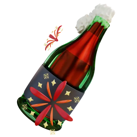 Champagne Bottle  3D Icon