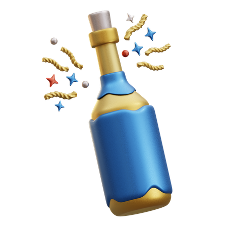 Champagne Bottle  3D Icon