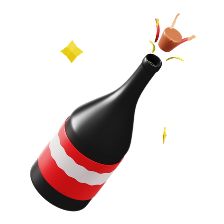Champagne Bottle  3D Icon