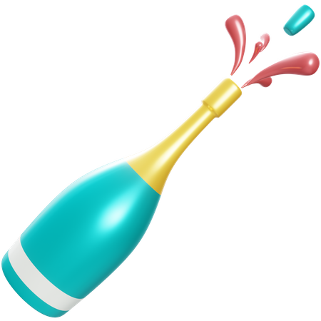 Champagne Bottle  3D Icon