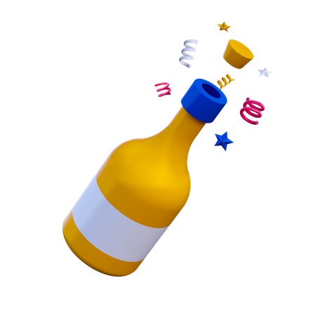 Champagne Bottle  3D Icon