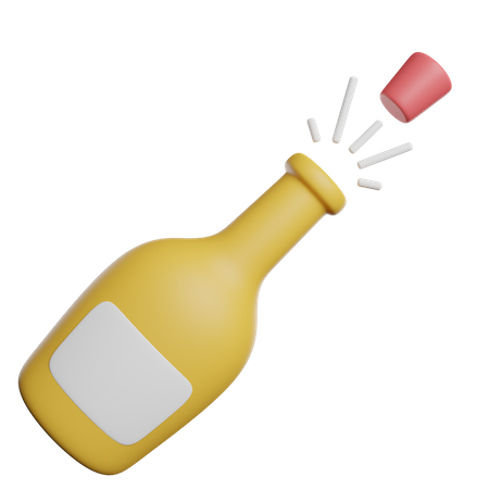 Champagne Bottle  3D Icon