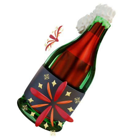 Champagne Bottle  3D Icon