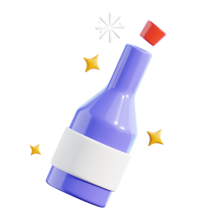 Champagne bottle  3D Icon