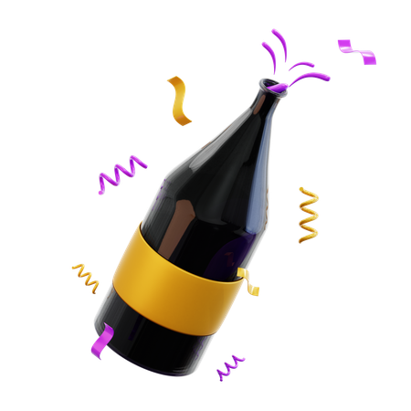 Champagne Bottle  3D Icon