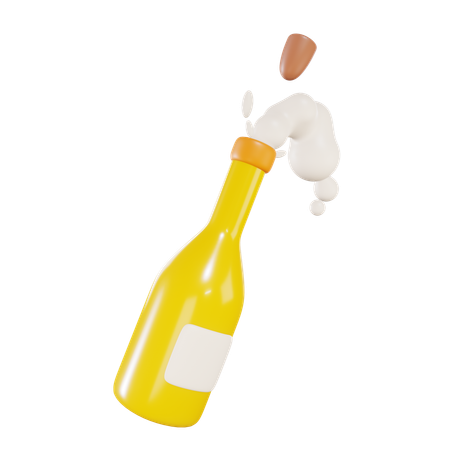 Champagne Bottle  3D Icon