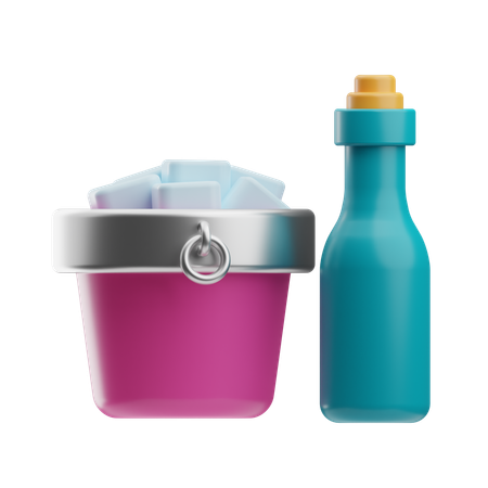 Champagne Bottle  3D Icon