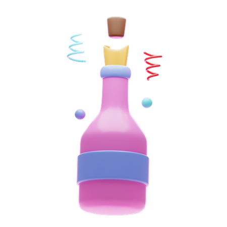 CHAMPAGNE BOTTLE  3D Icon