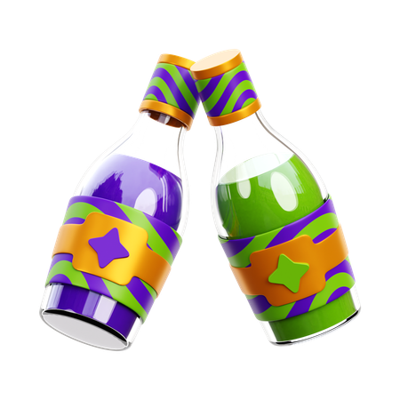 Champagne Bottle  3D Icon
