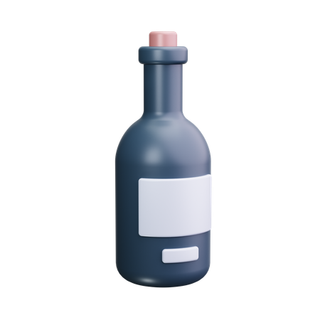 Champagne Bottle  3D Icon