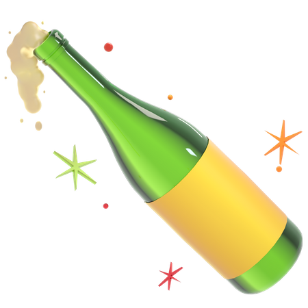 Champagne Bottle  3D Illustration