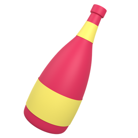 Champagne Bottle 3D Illustration