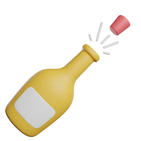 Champagne Bottle 3D Icon