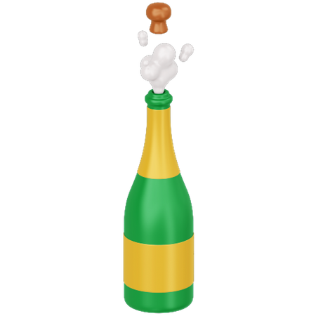 Champagne Bottle Popping  3D Icon