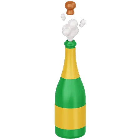 Champagne Bottle Popping  3D Icon