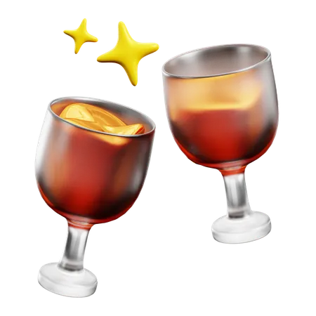 Champagne Glasse  3D Icon