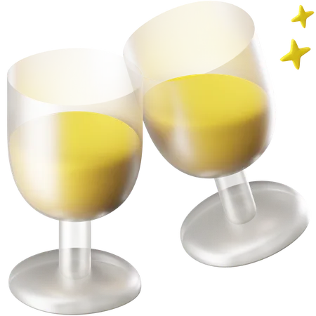 Champagne Glasses  3D Icon