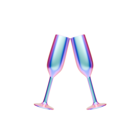 Champagne Glasses  3D Icon