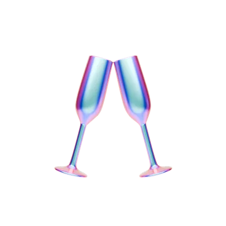 Champagne Glasses  3D Icon