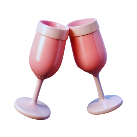 Champagne Glasses  3D Icon