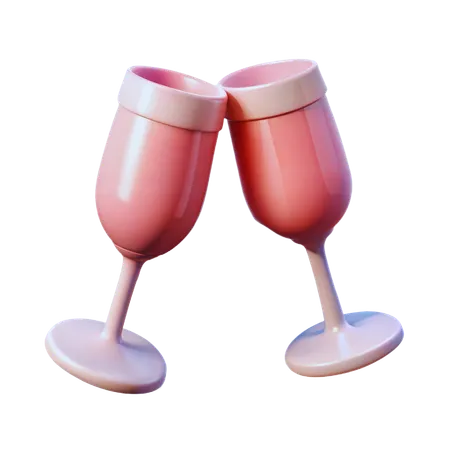 Champagne Glasses  3D Icon