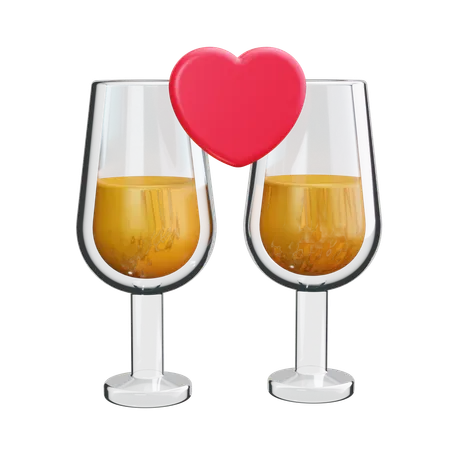 Champagne Glasses  3D Icon