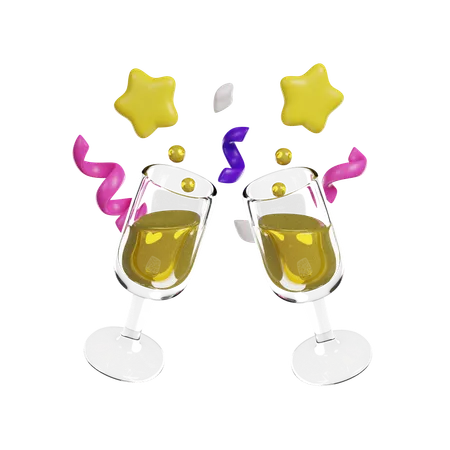 Champagne Glasses  3D Icon