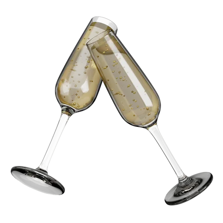Champagne Glasses 3D Icon