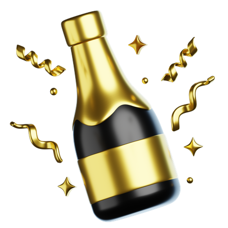 Champagne du nouvel an  3D Icon