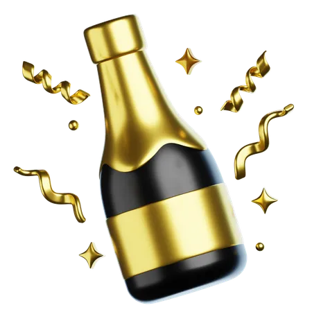 Champagne du nouvel an  3D Icon