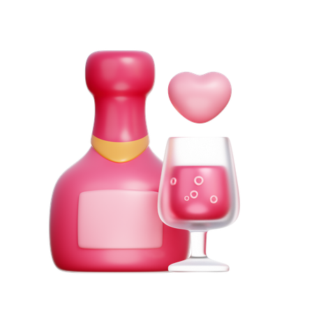 Champagne de la Saint-Valentin  3D Icon