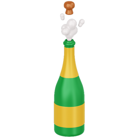 Champagnerflasche knallen lassen  3D Icon