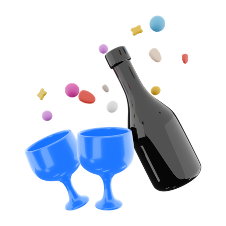 Champanhe dos namorados  3D Icon