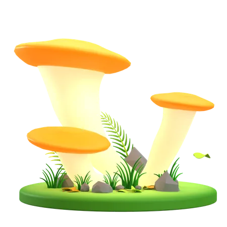 Champignons Bonnet Jaune  3D Icon