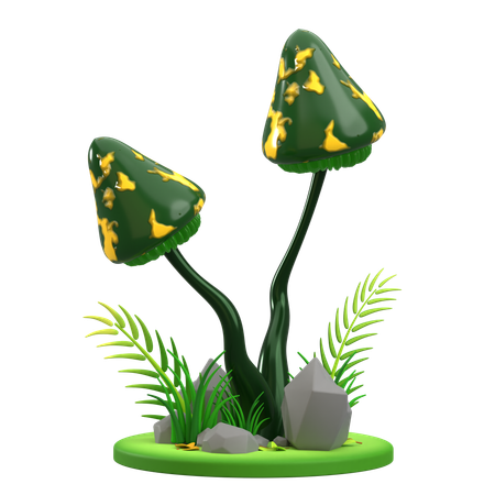 Champignon vert tacheté  3D Icon