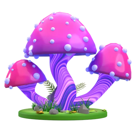 Champignon Pois violets  3D Icon