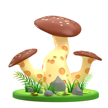 Champignons tachetés de brun  3D Icon