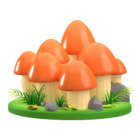 Grappe d'orange champignon  3D Icon