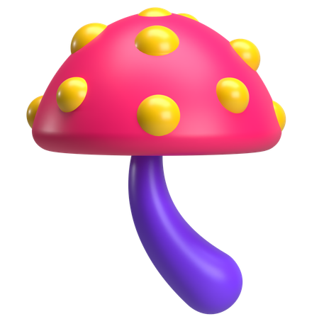 Champignon hippie rétro  3D Icon