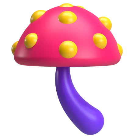 Champignon hippie rétro  3D Icon