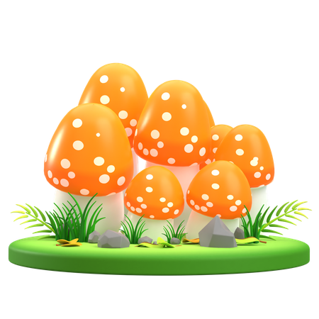 Champignon Orange tacheté  3D Icon