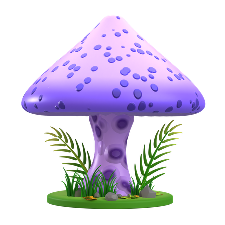 Champignon violet et blanc tacheté  3D Icon