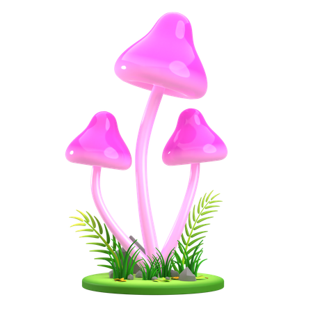 Tige rose champignon  3D Icon