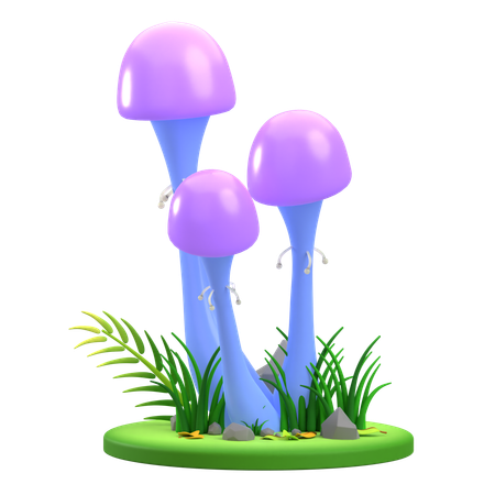 Tige violette de champignon  3D Icon