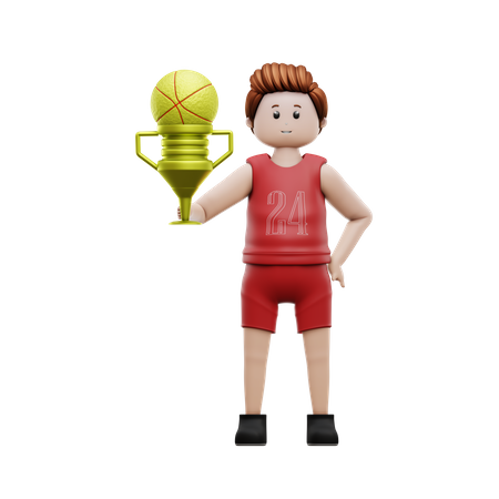 Champion de basket-ball garçon  3D Icon